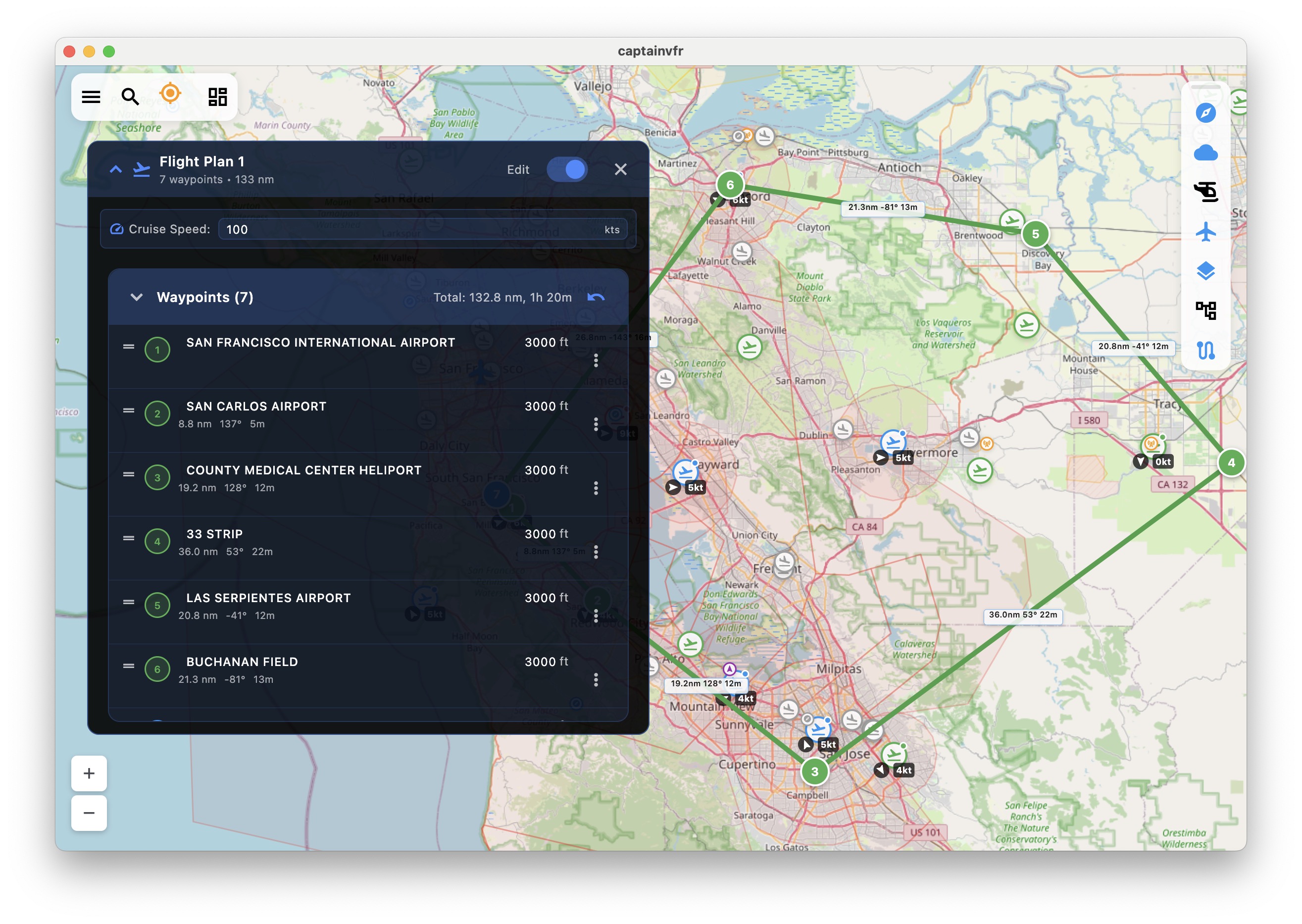 Flight planning interface