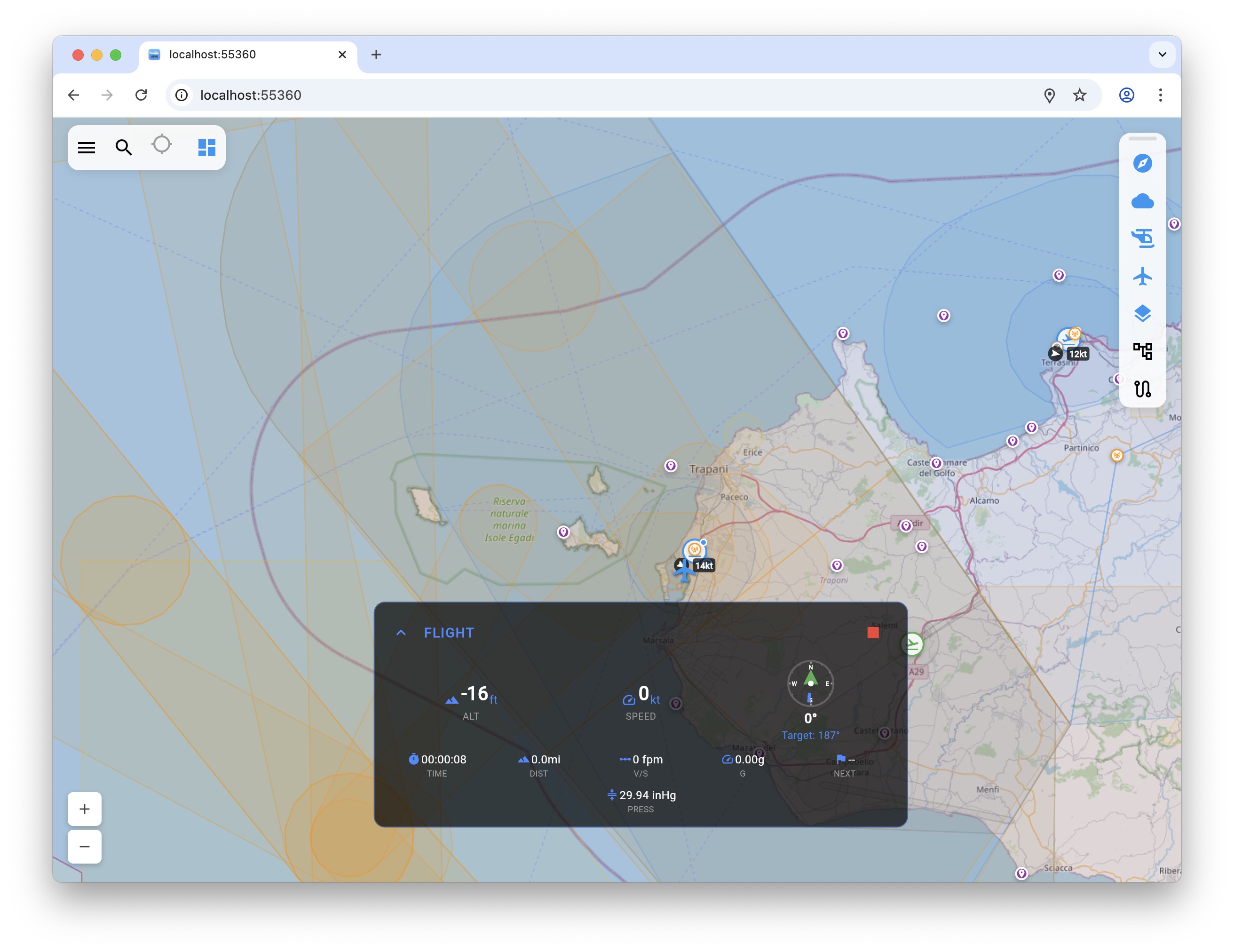 Flight tracking interface